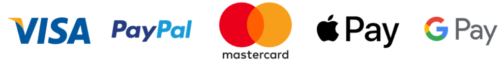 Paiement sécurisé : Visa, PayPal, Mastercard, Apple Pay, Google Pay
